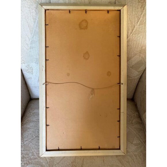 Vintage 1960s Big-Eye Girl "Bloomer Girl" by Maio Framed Lithograph Print MCM - Picture 4 of 4